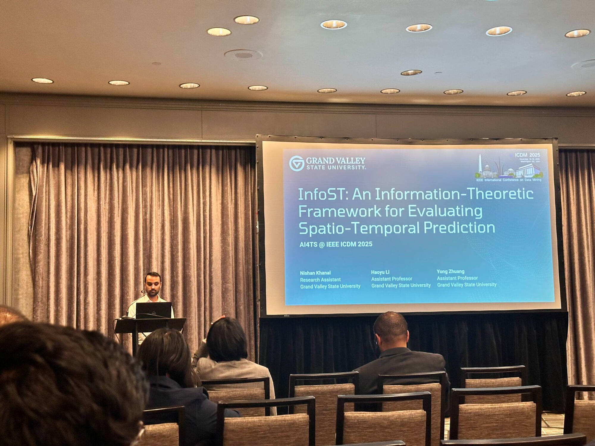 Nishan presenting at ICDM 2025